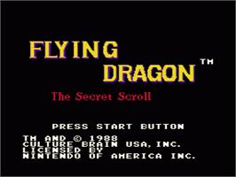Title screen of Flying Dragon: The Secret Scroll on the Nintendo NES.