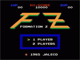 Title screen of Formation Z on the Nintendo NES.