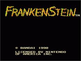 Title screen of Frankenstein: The Monster Returns on the Nintendo NES.