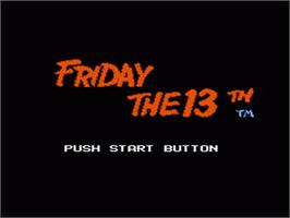 Title screen of Friday the 13th on the Nintendo NES.