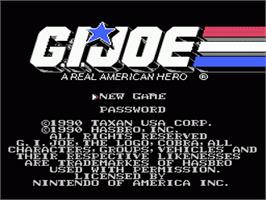 Title screen of G.I. Joe: A Real American Hero on the Nintendo NES.