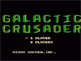 Title screen of Galactic Crusader on the Nintendo NES.