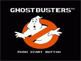 Title screen of Ghostbusters on the Nintendo NES.