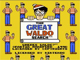 Title screen of Great Waldo Search on the Nintendo NES.