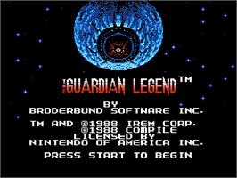 Title screen of Guardian Legend on the Nintendo NES.