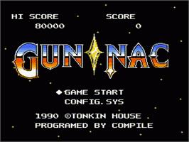 Title screen of Gun-Nac on the Nintendo NES.