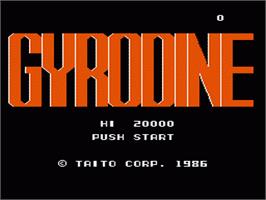 Title screen of Gyrodine on the Nintendo NES.