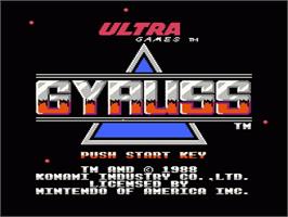 Title screen of Gyruss on the Nintendo NES.