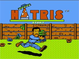 Title screen of Hatris on the Nintendo NES.