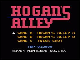 Title screen of Hogan's Alley on the Nintendo NES.