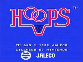 Title screen of Hoops on the Nintendo NES.