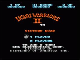 Title screen of Ikari Warriors 2 on the Nintendo NES.