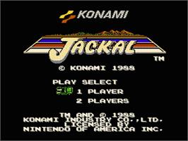 Title screen of Jackal on the Nintendo NES.