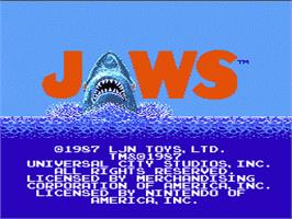 Title screen of Jaws on the Nintendo NES.