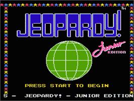 Title screen of Jeopardy! Junior Edition on the Nintendo NES.
