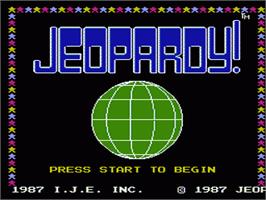 Title screen of Jeopardy on the Nintendo NES.