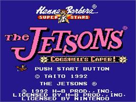 Title screen of Jetsons: Cogswell's Caper on the Nintendo NES.