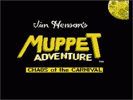 Title screen of Jim Henson's Muppet Adventure: Chaos at the Carnival on the Nintendo NES.