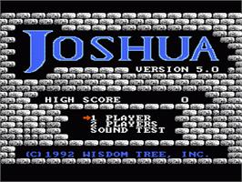 Title screen of Joshua & the Battle of Jericho on the Nintendo NES.