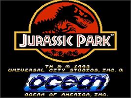 Title screen of Jurassic Park on the Nintendo NES.
