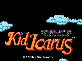 Title screen of Kid Icarus on the Nintendo NES.