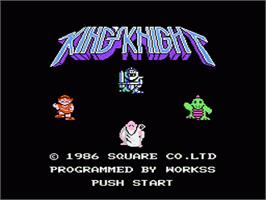 Title screen of King's Knight on the Nintendo NES.