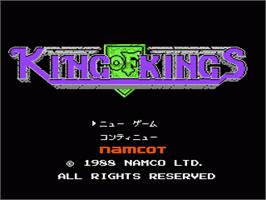 Title screen of King of Kings: The Early Years on the Nintendo NES.