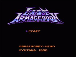 Title screen of Last Armageddon on the Nintendo NES.