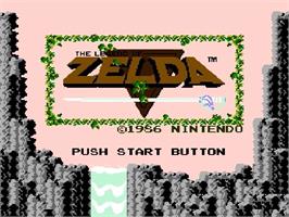Title screen of Legend of Zelda on the Nintendo NES.