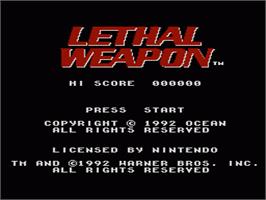 Title screen of Lethal Weapon on the Nintendo NES.