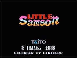 Title screen of Little Samson on the Nintendo NES.
