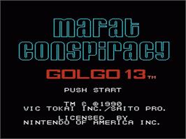 Title screen of Mafat Conspiracy on the Nintendo NES.