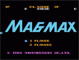 Title screen of Mag Max on the Nintendo NES.