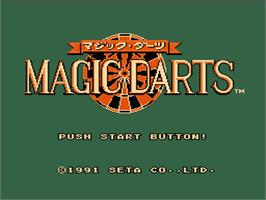 Title screen of Magic Darts on the Nintendo NES.