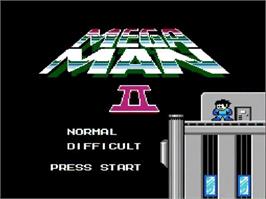Title screen of Mega Man 2 on the Nintendo NES.