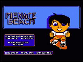 Title screen of Menace Beach on the Nintendo NES.