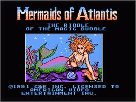 Title screen of Mermaids of Atlantis: A Riddle of a Magic Bubble on the Nintendo NES.