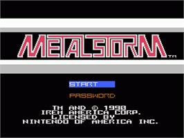 Title screen of Metal Storm on the Nintendo NES.