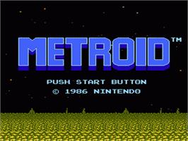 Title screen of Metroid on the Nintendo NES.