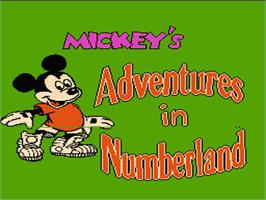Title screen of Mickey's Adventures in Numberland on the Nintendo NES.