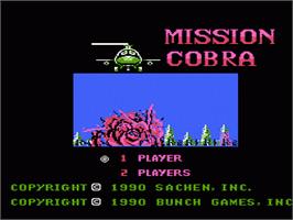 Title screen of Mission Cobra on the Nintendo NES.