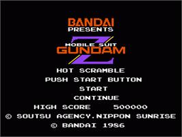 Title screen of Mobile Suit Z Gundam: Hot Scramble on the Nintendo NES.