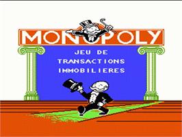 Title screen of Monopoly on the Nintendo NES.