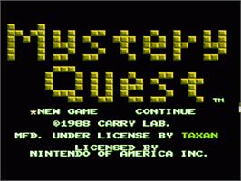 Title screen of Mystery Quest on the Nintendo NES.