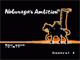 Title screen of Nobunaga's Ambition on the Nintendo NES.