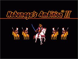 Title screen of Nobunaga's Ambition 2 on the Nintendo NES.