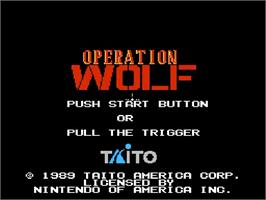 Title screen of Operation Wolf on the Nintendo NES.
