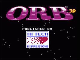 Title screen of Orb-3D on the Nintendo NES.