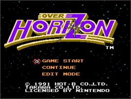 Title screen of Over Horizon on the Nintendo NES.