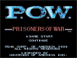 Title screen of P.O.W. - Prisoners of War on the Nintendo NES.